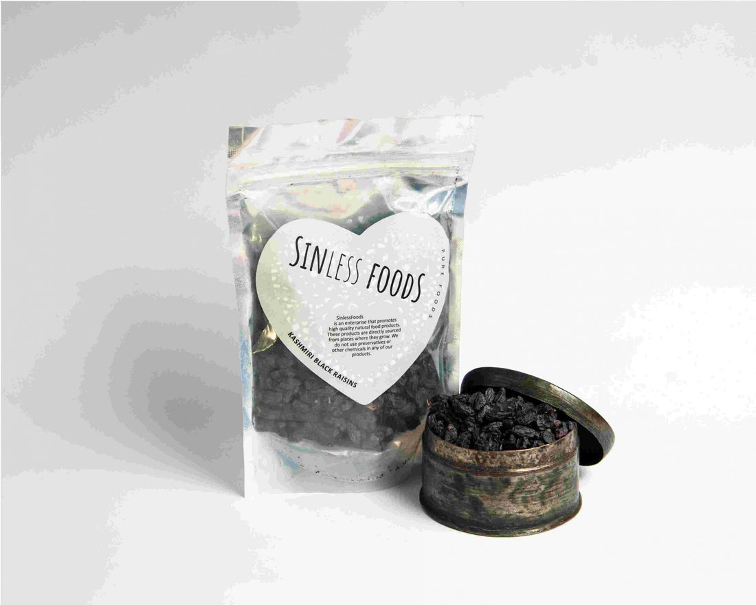 Kashmiri Black Raisins – Sinless Foods – 250gm