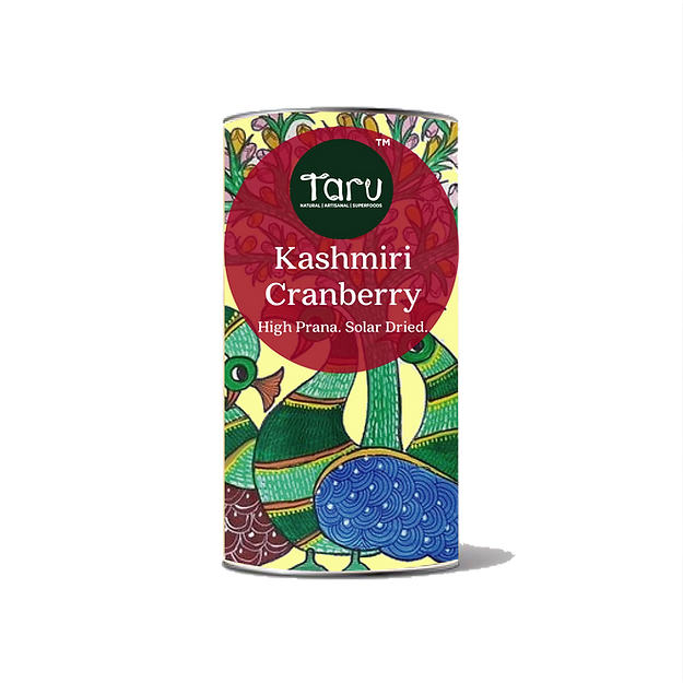 Cranberry | Kashmiri Cranberry - Solar Dried - High in Antioxidants, Micro Nutrients, Vitamins, Minerals, Aids weight Loss, Boosts Brain &amp;amp; Maintains Healthy Heart - Taru Natural - 100gm