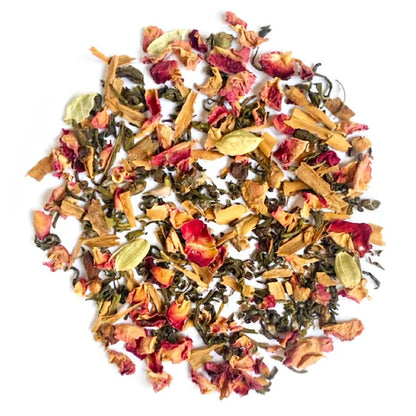 Tea | Kashmiri Kahwa - Spiced Green Tea (With Saffron) - Natural - Tassyam Organics – 20 Biodegradable Tea Bags