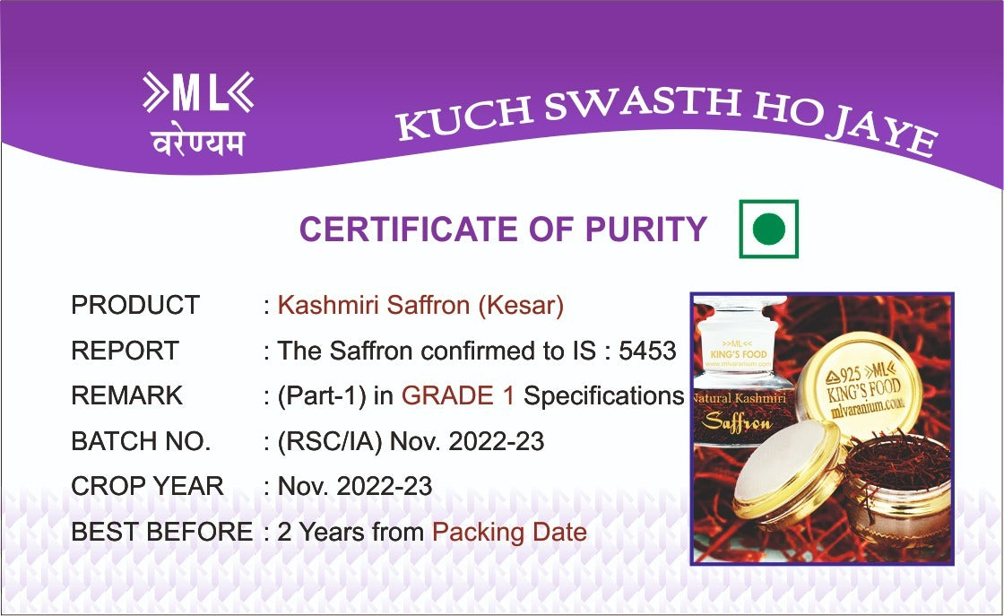 Kashmiri Saffron – ML King Food – 2gm
