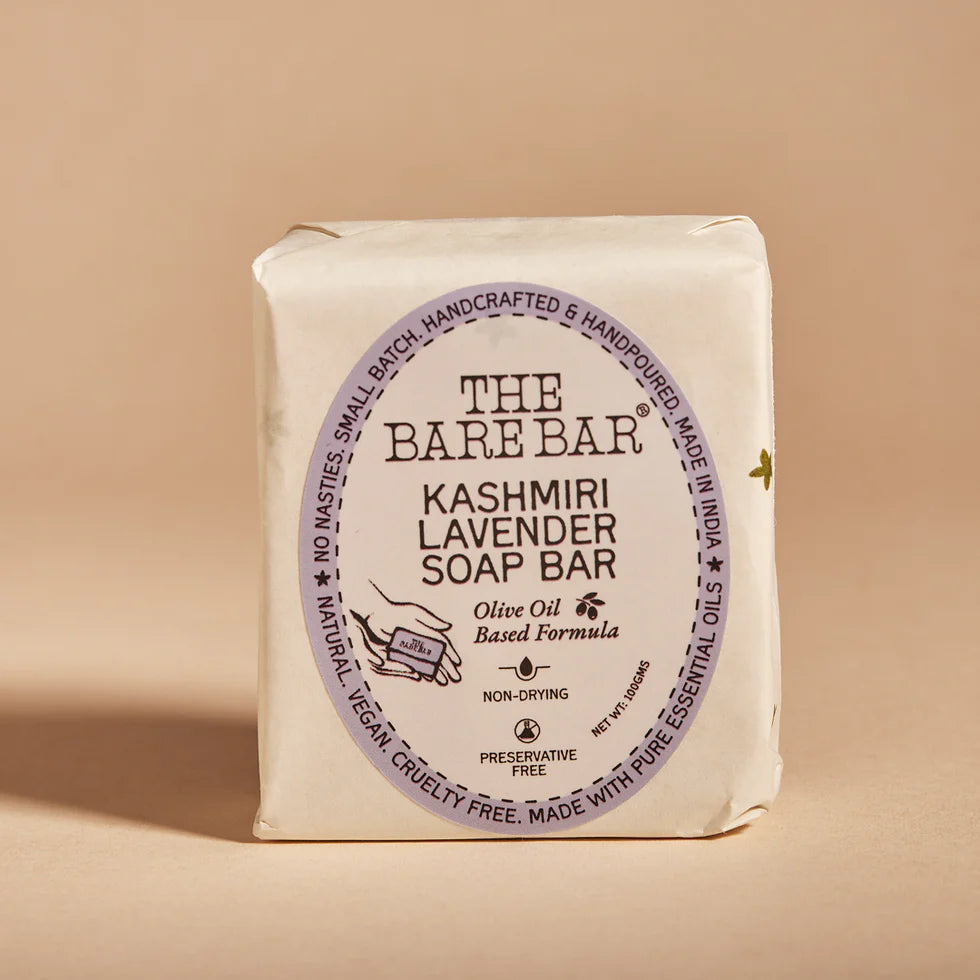 Soap | Kashmiri Lavender Soap Bar - Olive Oil Based Formula – Chemical Free – The Bare Bar – 100gm