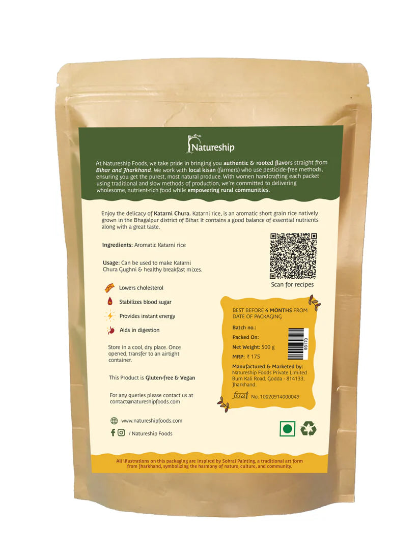 Poha | Katarni Chura - Aromatic - Vegan, Gluten Free &amp; Chemical Free - Natureship - 500gm