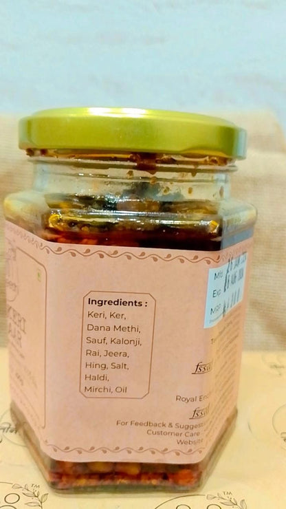 Pickle | Keri Keri Ka Achaar – 100% Jain - Medium Spicy – No Added Preservatives, Flavour &amp;amp; No Added Sugar – Teen Peedhi – 200gm