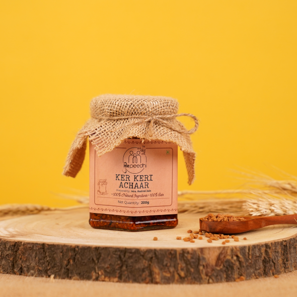 Pickle | Keri Keri Ka Achaar – 100% Jain - Medium Spicy – No Added Preservatives, Flavour & No Added Sugar – Teen Peedhi – 200gm