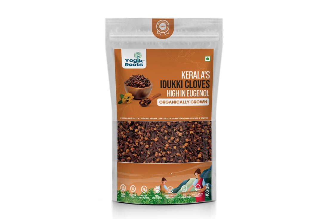 Cloves | Idulli Cloves - High In Eugenola - Strong Aroma - Organically Grown - Gluten Free, No Added Preservatives & Non GMO - Yogik Roots - 100gm