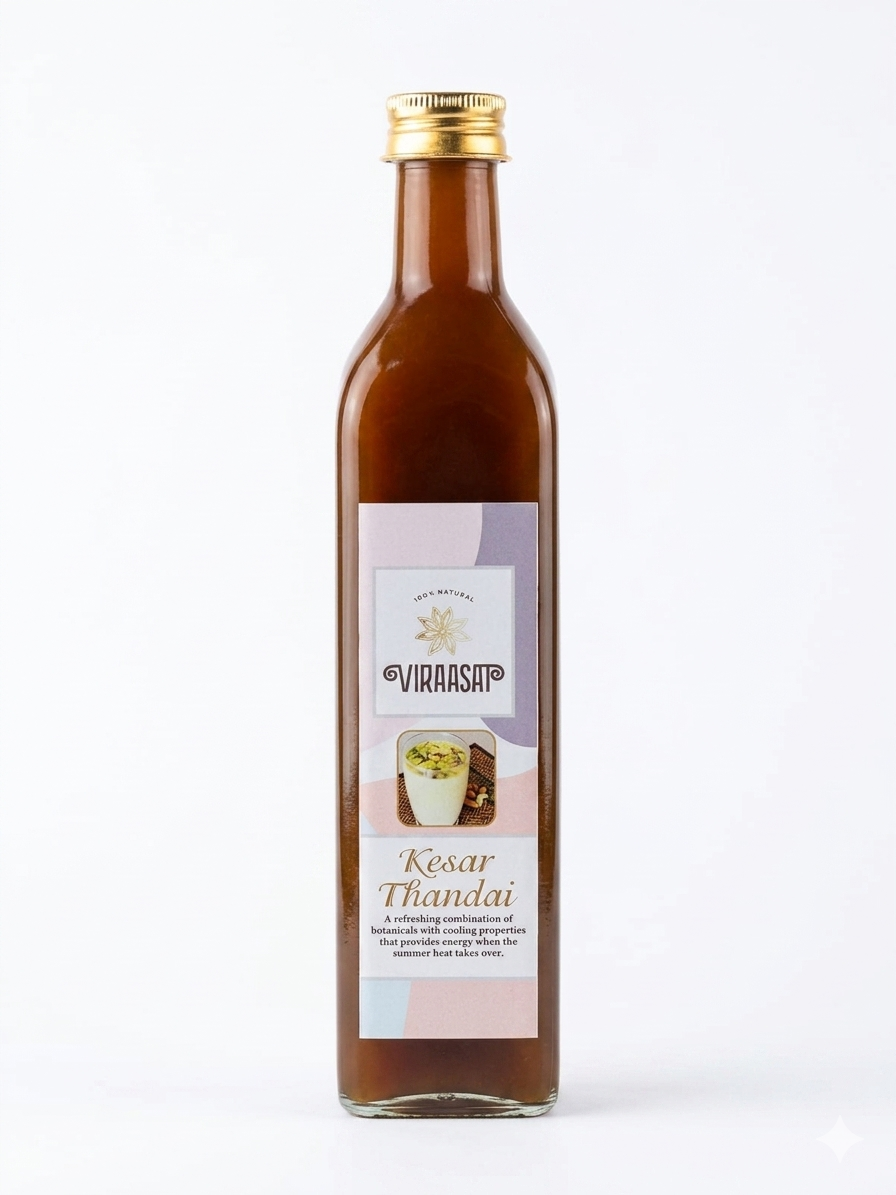 Thandai | Kesar Thandai - 100% Natural - No Added Preservatives, GMO Free, Chemical Free - Viraasat - 500ml