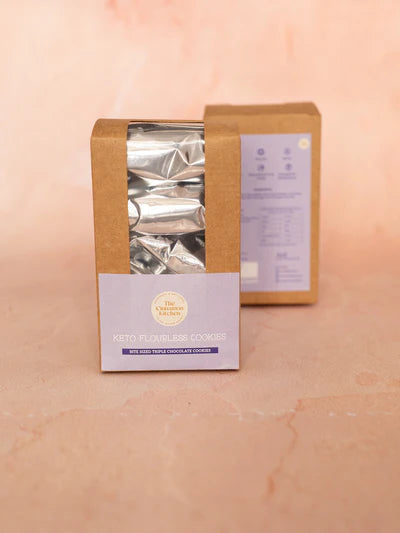 Keto Cookies | Flourless Cookies - Triple Chocolate Cookies - Vegan, Gluten Free &amp;amp; Sugar Free - The Cinnamon Kitchen - (10 Cookies) - 150gm