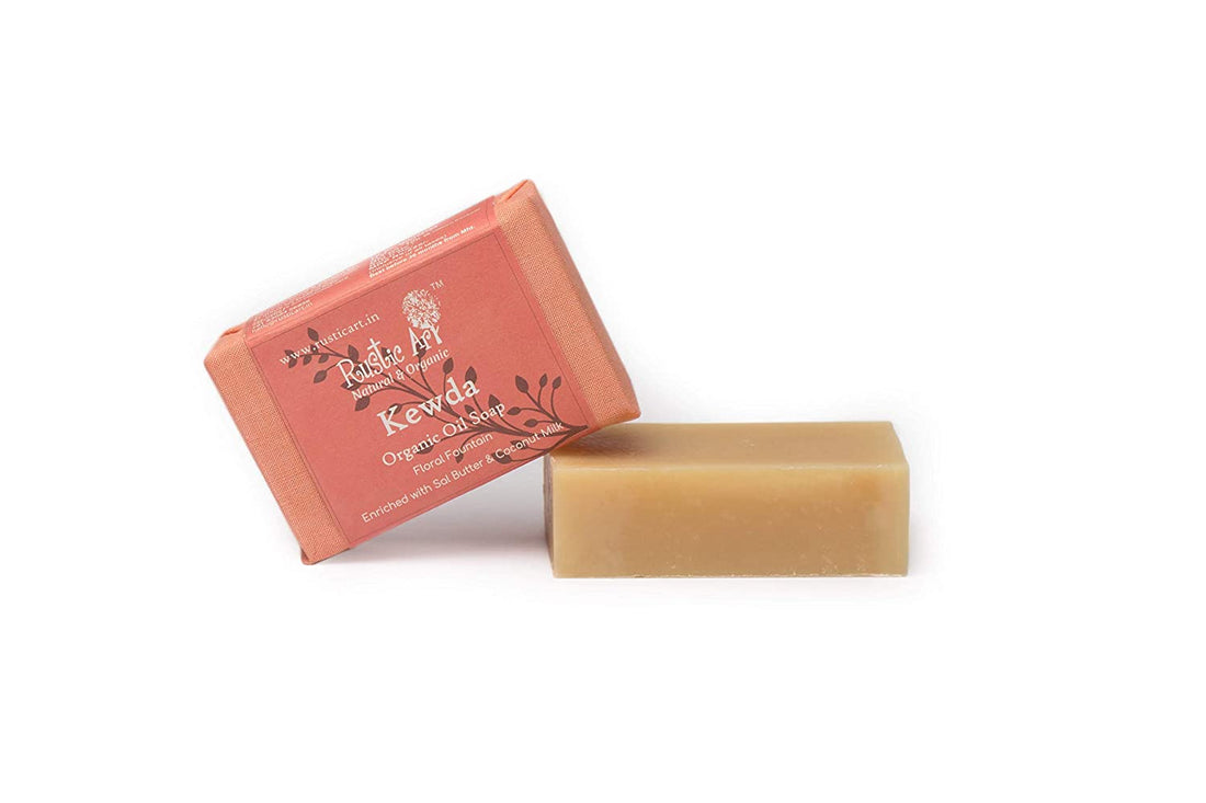 Soap | Kewda Soap – Enriched With Sal Butter & Coconut Milk – Rustic Art – 100gm