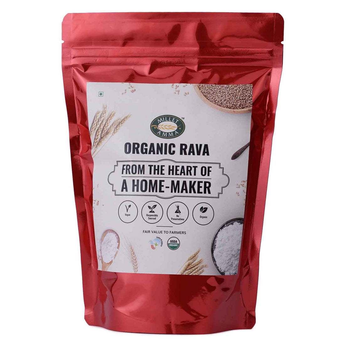 Khapli Wheat Dalia (Broken Wheat) – Vegan &amp;amp; Sugar Free – Millet Amma – 500gm