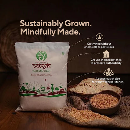 Flour | Wheat Flour - Organic -No Chemicals Use &amp; Pasticides - Satvyk - 1000gm