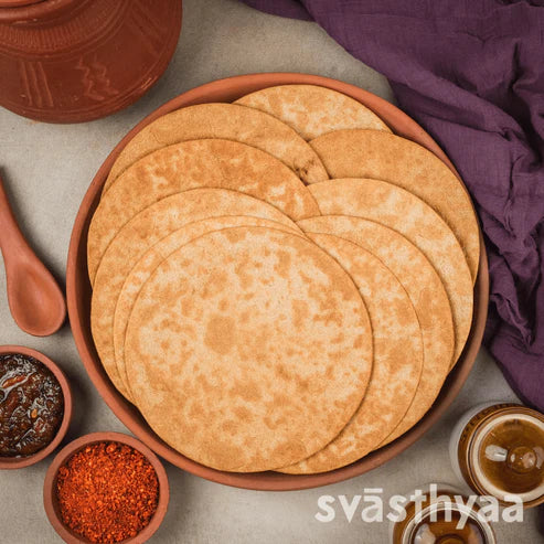 Khakhra | Khapli Wheat (Sada) - Roasted - Plain - Vegan, Gluten Free, Preservatives Free, No Added Sugar, High In Fibre, Low Gi &amp; No Maida - Svasthyaa - 200gm