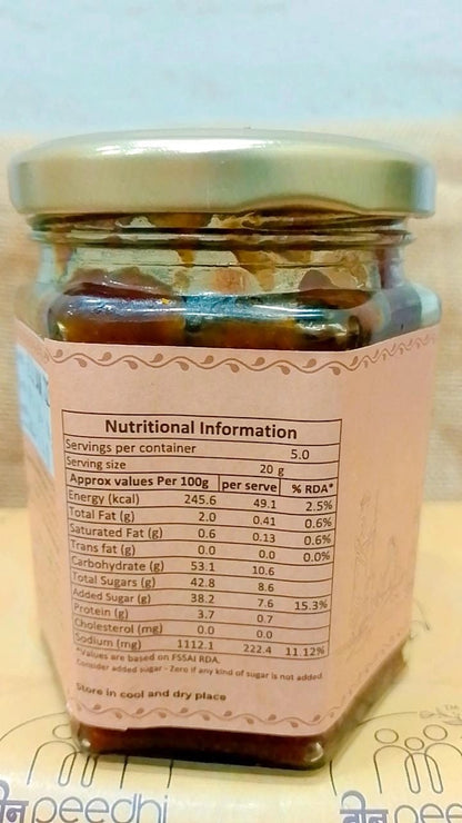 Chutney | Keri Ki Khatti Meethi - 100% Jain - Sweet &amp;amp; Spicy Flavour - No Added Preservatives, Flavour &amp;amp; No Added Sugar -  Teen Peedhi - 200gm