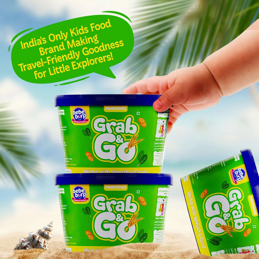 Porridge | Grab & Go Khichdi Mix ( Spanish & Carrot ) - Natural Food No Sugar No Salt - No Artificial Preservatives & Flavours - Bebe Burp- 30gm