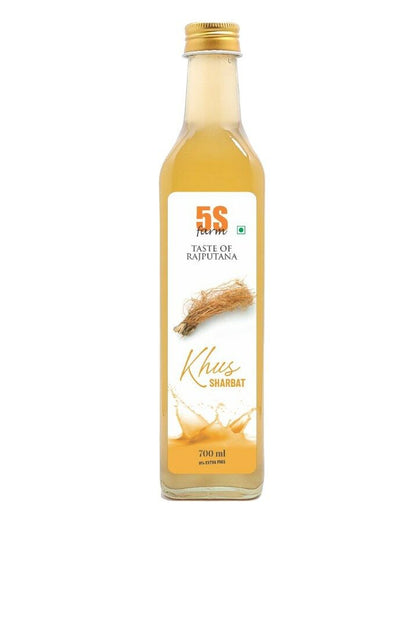 Sharbat | Khus - Taste Of Rajputana - No Added Artificial Colors, Distillation &amp; No Added Preservatives – 5S Farm – 700ml
