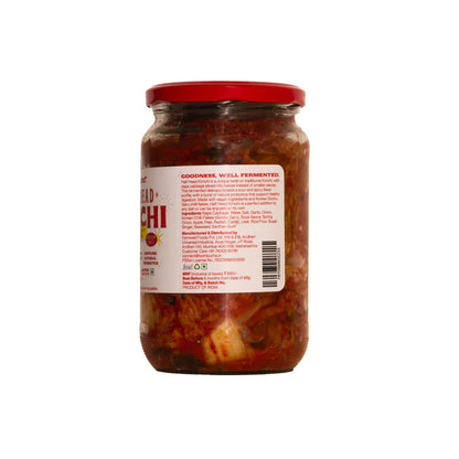Kimchi | Half Head (Traditional Fermented Napa Cabbage) - Raw - Sour, Spicy &amp;amp; Umami Flavor - Natural - Contains Natural Probiotics, No Added Vinegar &amp;amp; Preservatives - Bombucha - 700gm