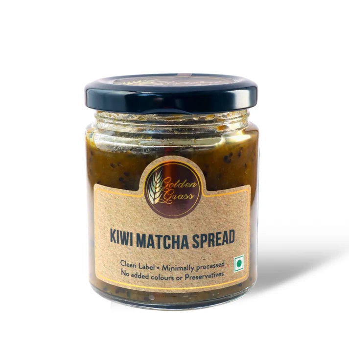 Spread | Kiwi Matcha Spread - 100% Natural - Vegan, No Added Colours, Preservatives &amp; No Added Refined Sugar - Golden Grass - 200gm
