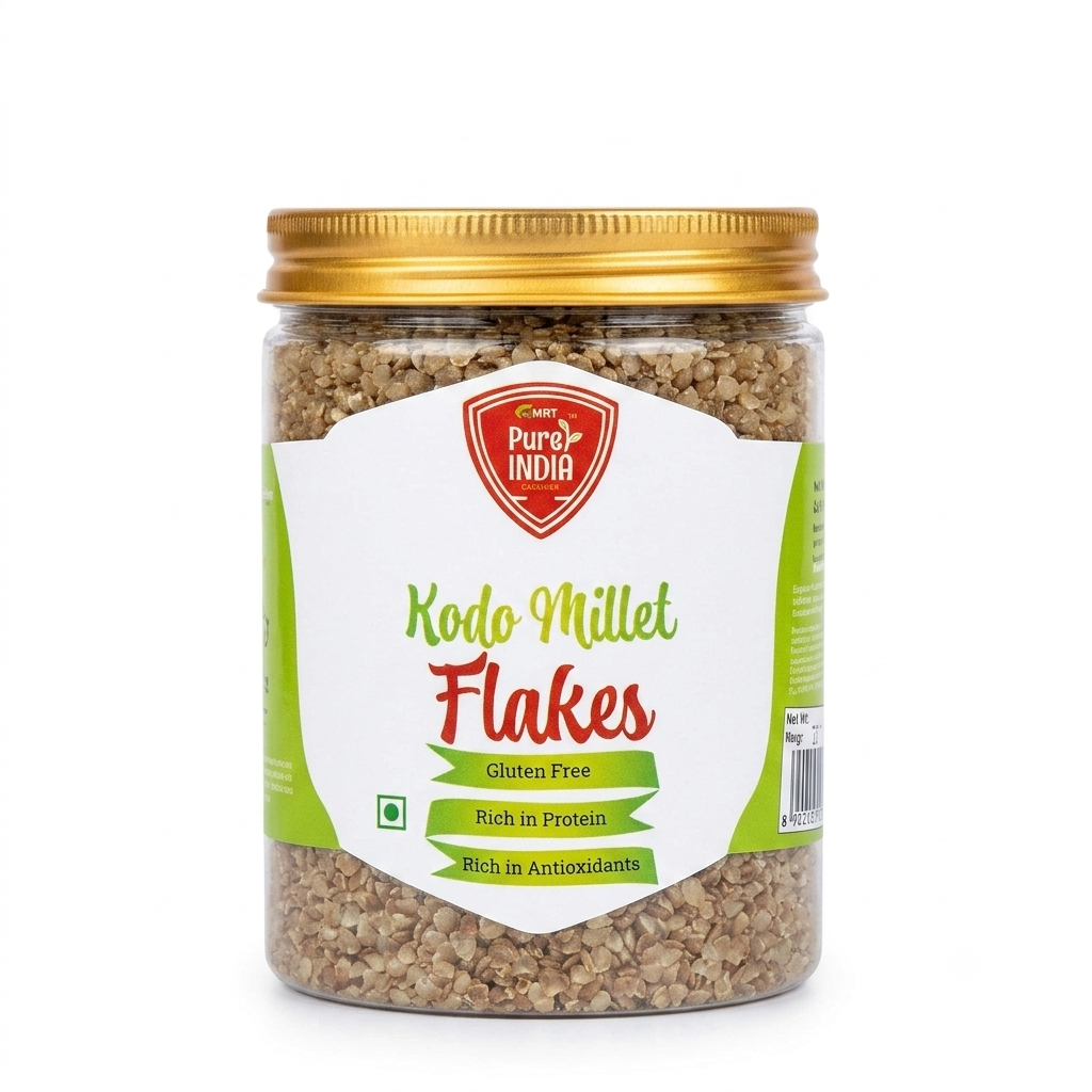 Flakes| Kodo Millet Flakes -Gluten Free-Rich In Protein ,Antioxidants- No Preservatives, High In Dietery Fibre &amp;amp; Zero Cholesterol -MRT Organics - 250gm