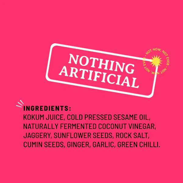 Kokum + Green Chilli (Fruity Tart Bright) - Dressing - Grill, Cocktail, Curry - Natural - Indian  - Gluten Free, No Refined Sugar &amp;amp; No Bad Oil - Boombay - 220gm