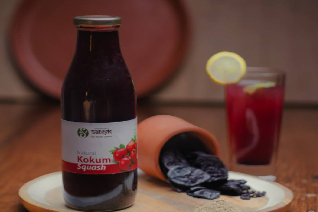 Kokum Squash | 100% Natural - No Artificial Preservatives & No Added Color Or No Synthetic Preservatives - Satvyk - 500ml