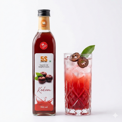 Sharbat | Kokum Sharbat - Taste Of Rajputana - No Added Distillation &amp; No Food Color - 5s Farm - 700ml