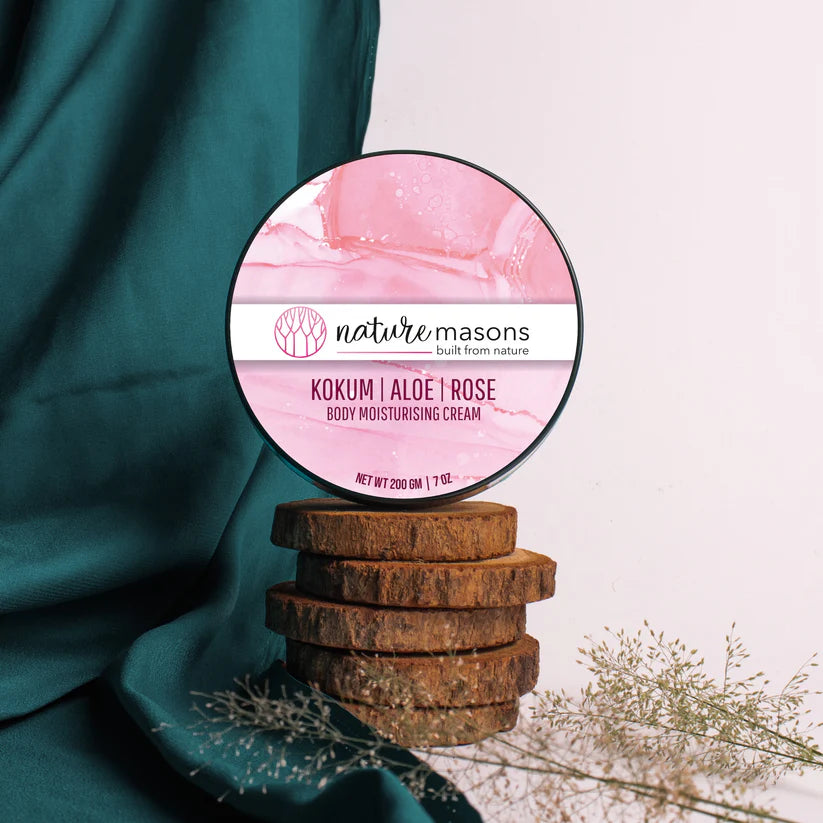 Cream | Body Moisturising Cream - Kokum - Aloe - Rose - Certified Organic - Vegan - Nature Masons - 200gm