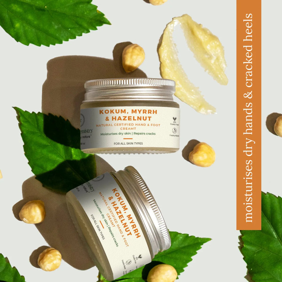 Kokum, Myrrh &amp;amp; Hazelnut Hand &amp;amp; Foot Cream - Juicy Chemistry - 25gm