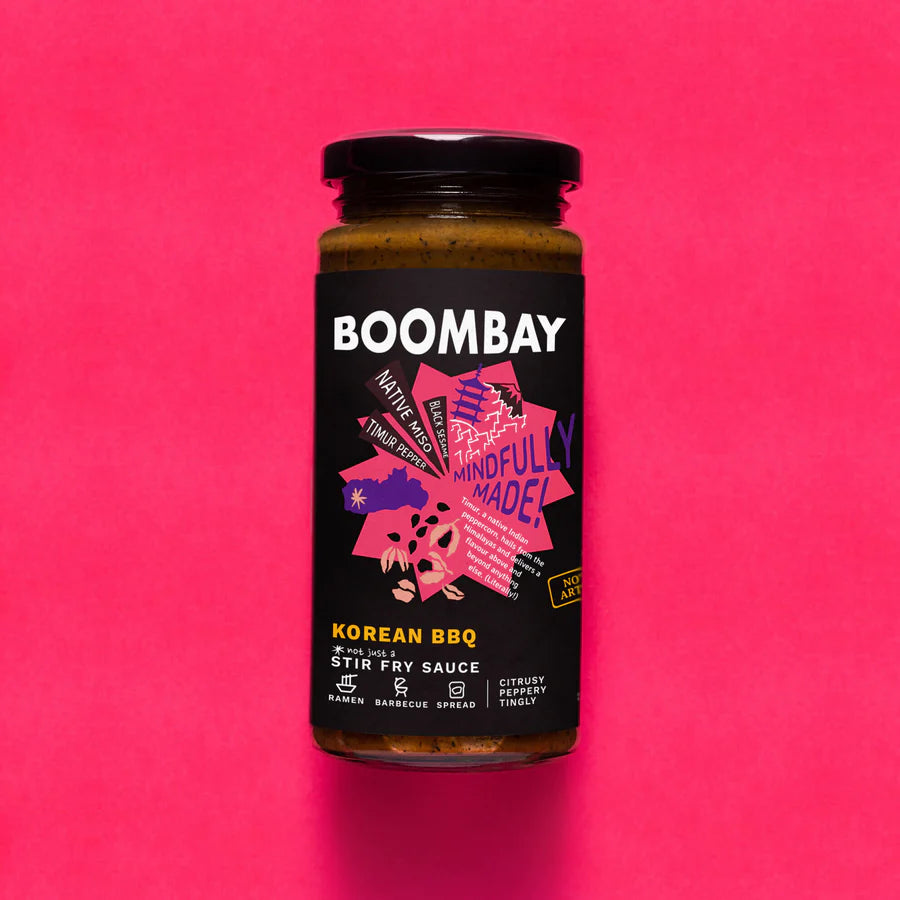Korean BBQ (Stir Fry Sauce) -Black Sesame, Native Miso , Timur Pepper - Citrusy Peppery Tingly - Natural - Indian  - No Refined Sugar, No Bad Oil &amp; Nothing Artificial - Boombay - 250gm