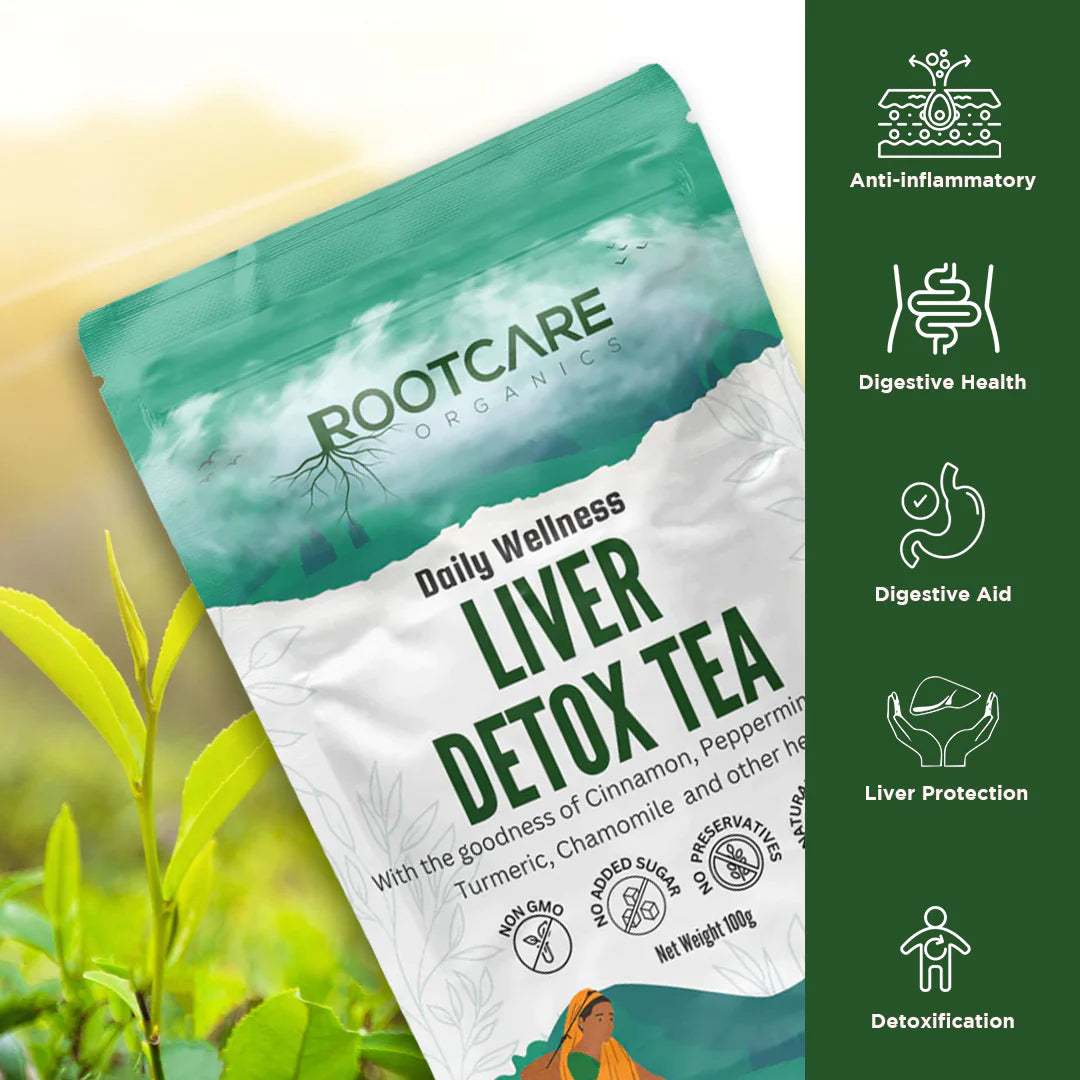 Tea | Liver Detox (With the Goodness of Green Tea, Cinnamon, Peppermint And Other Herbs) – Naturally Grown – No Added Sugar &amp;amp; No Added Preservatives – Root Care – 100gm