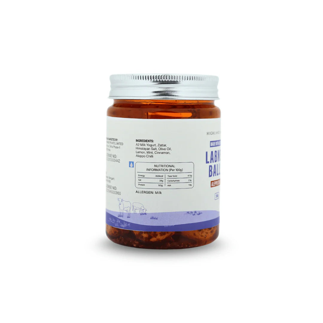 Cheese | Labneh Balls (Aleppo Chilli) - Made With A2 Milk - No Added Preservatives - Highland Farms - 200gm