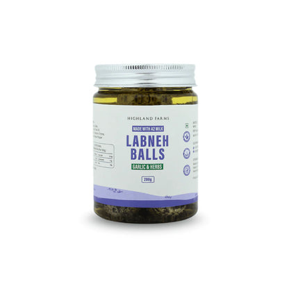 Cheese | Labneh Balls (Garlic Herbs) - Made With A2 Milk - No Added Preservatives - Highland Farms - 200gm