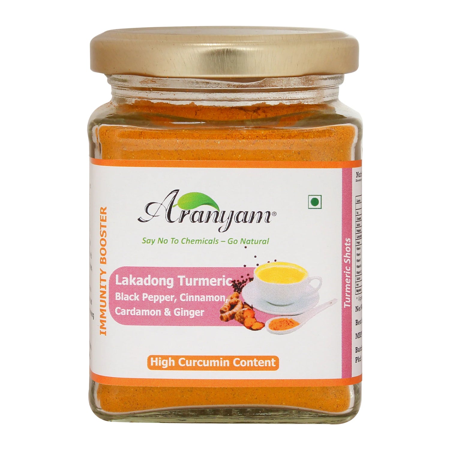 Lakadong Turmeric | (Black Pepper, Cinnamon, Cardamom &amp;amp; Ginger) - Immunity Booster - No Artifical Colors, Additives &amp;amp; No Added Preservatives- Aranyam - 100gm