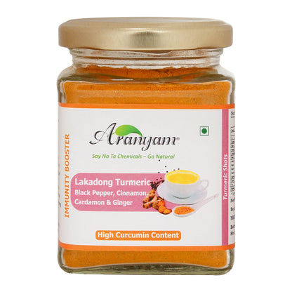 Lakadong Turmeric | (Black Pepper, Cinnamon, Cardamom &amp;amp; Ginger) - Immunity Booster - No Artifical Colors, Additives &amp;amp; No Added Preservatives- Aranyam - 100gm