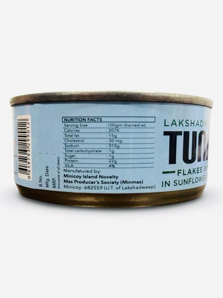 Lakshadweep Tuna | Flakes In Sunflower Oil - No Added Artificial Colours &amp;amp; No Added Preservatives - Marcela - 185gm