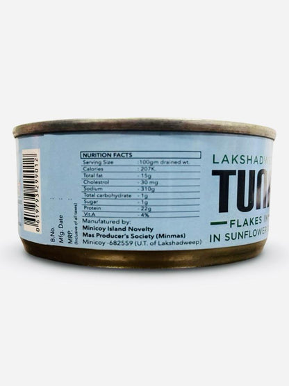 Lakshadweep Tuna | Flakes In Sunflower Oil - No Added Artificial Colours &amp;amp; No Added Preservatives - Marcela - 185gm