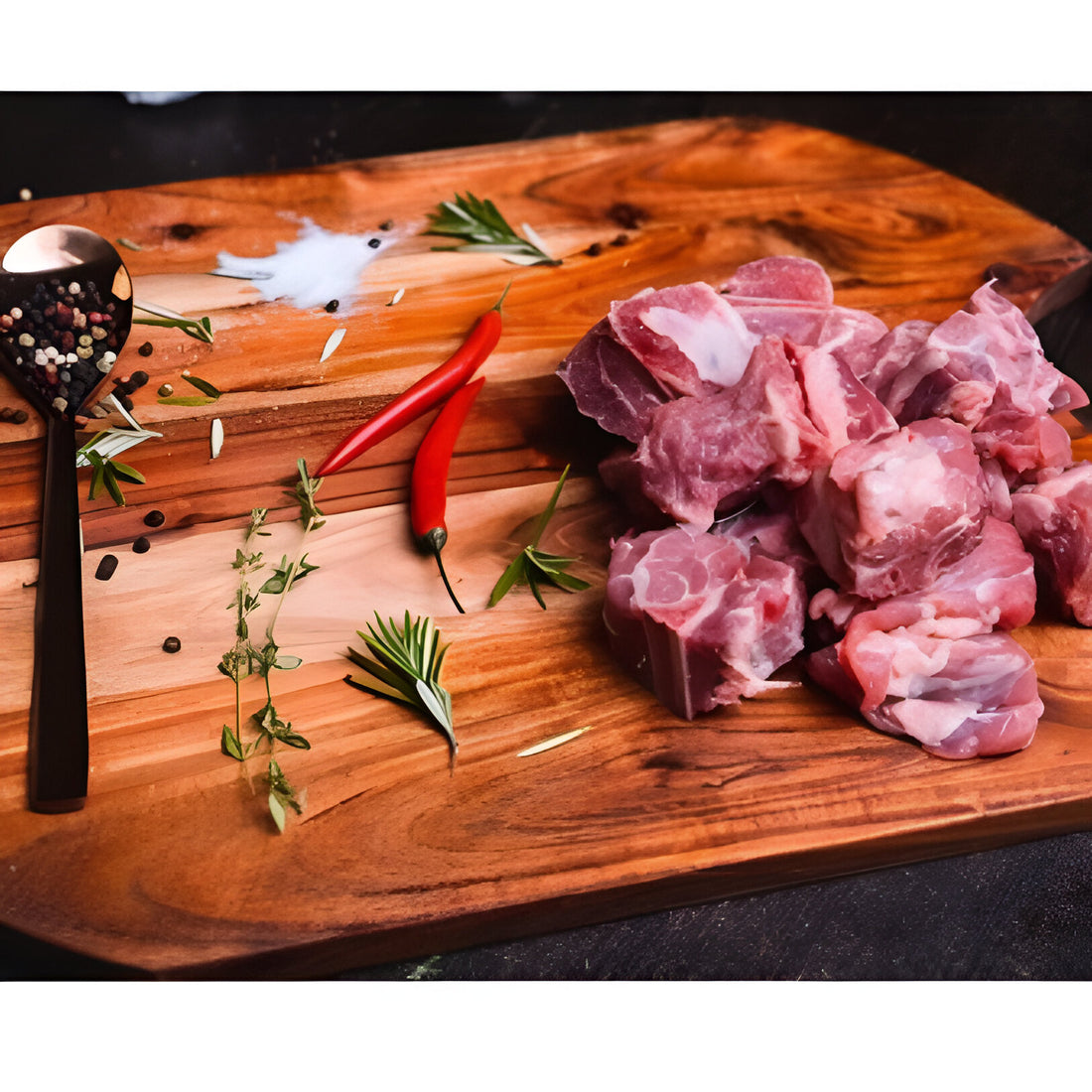 Lamb Curry Cut - Fresh - Alwar, Rajasthan - Halal Certified - Organically Raised - Pasture Raised & Grass Fed - Antibiotics And Hormone Free