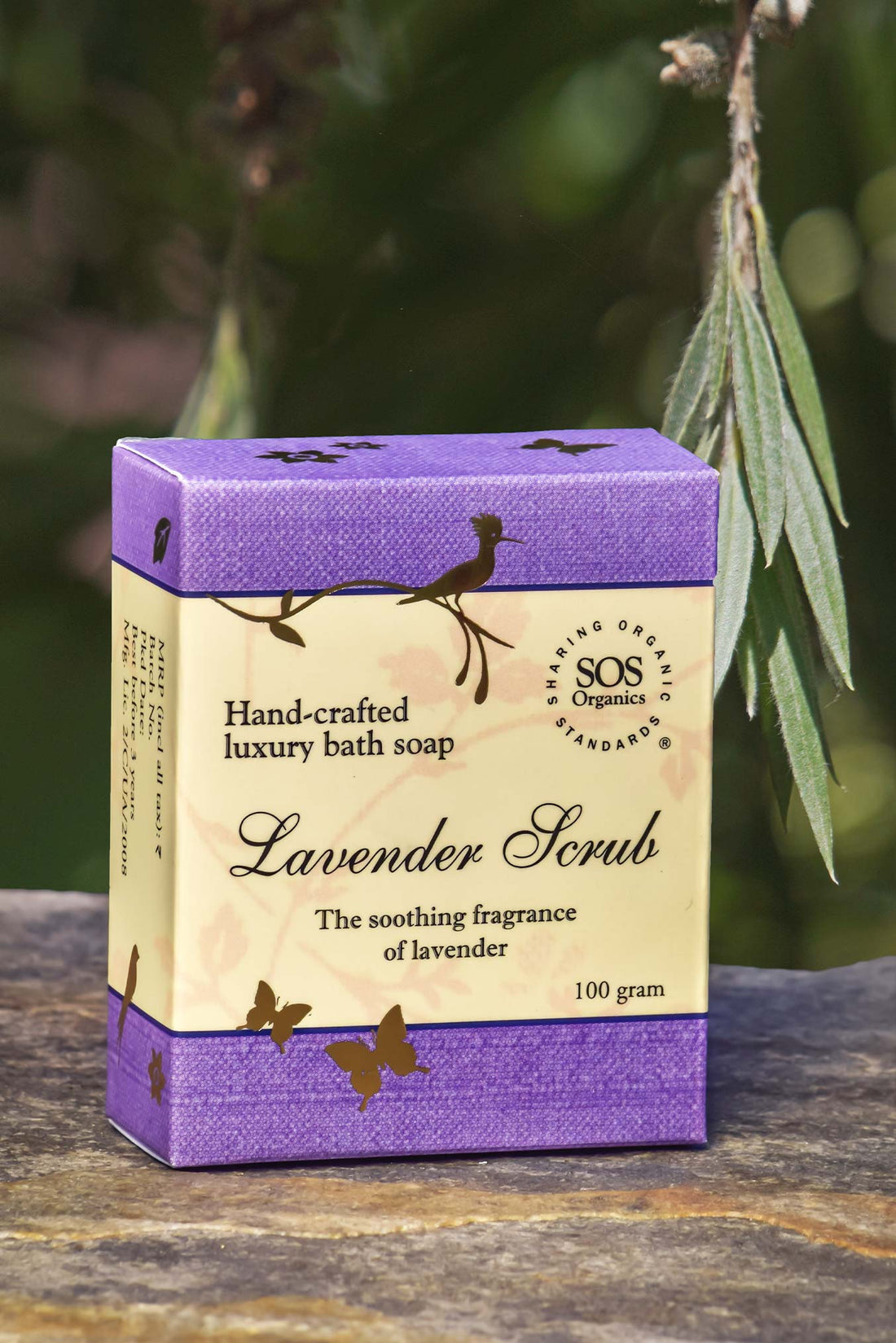 Lavender Scrub Luxury Bath Soap - SOS Organics - 100gm