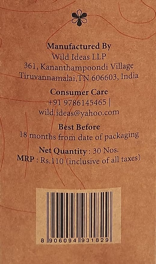 Lavender Agarbathi - Incense Stick with Essential Oil-All Natural Blend of Bark Wood Powder  – Wild Ideas –  30 Sticks Pack