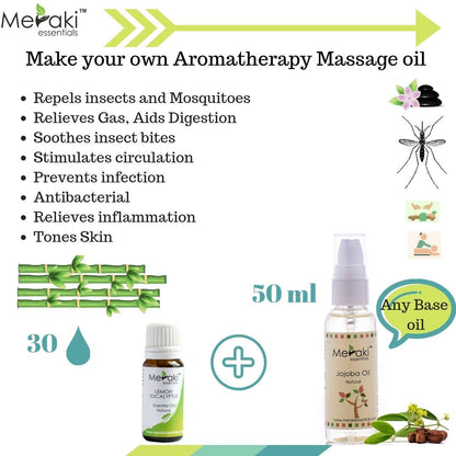 Lemon Eucalyptus Natural Essential Oil - Natural - Indian - Meraki Essentials - 10ml