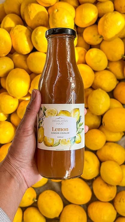 Lemon Ginger Cooler | Hand Pressed Juice - Vegan, No Added Preservatives, Colors Or Flavors & Refined Sugar Free - Himalayan Haat – 500ml