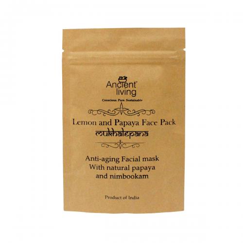 Face Pack | Lemon & Papaya Face Pack (With Natural Papaya And Nibookam) - Anti Aging Facial Mask Ancient Living - 40gm