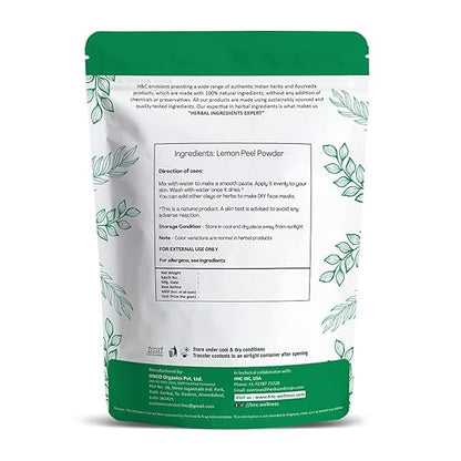Lemon Peel Powder (Orange)- Citrus Limonum - 100% Natural - H&amp;C - 100gm