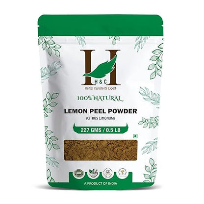 Lemon Peel Powder (Orange)- Citrus Limonum - 100% Natural - H&amp;C - 100gm