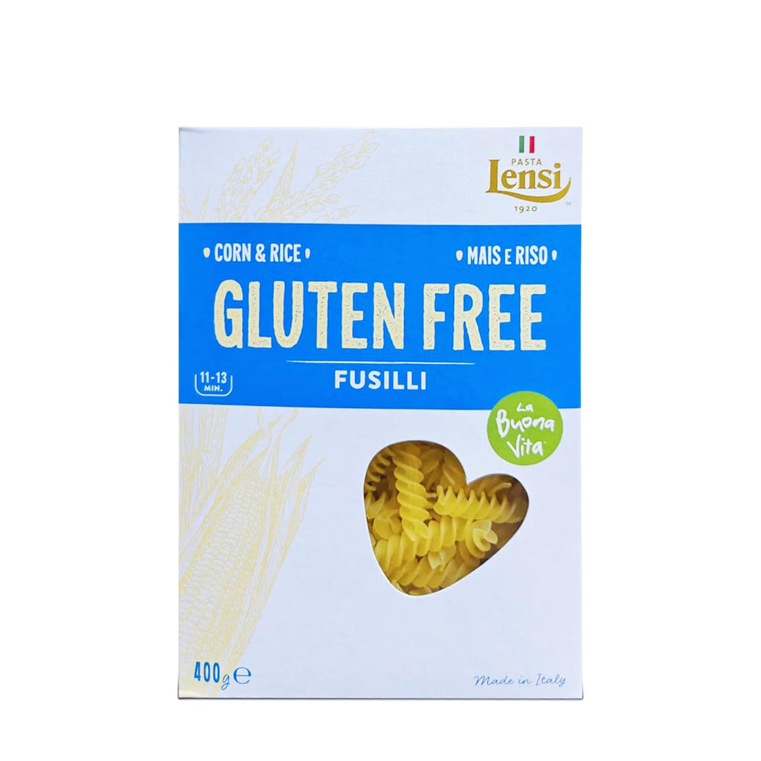 Pasta | Fusilli Pasta (Made By Corn &amp;amp; Rice) - Flavourful - Made In Italy - Health Friendly - Gluten Free &amp;amp; Lactose Free - Pasta Lensi - 400gm