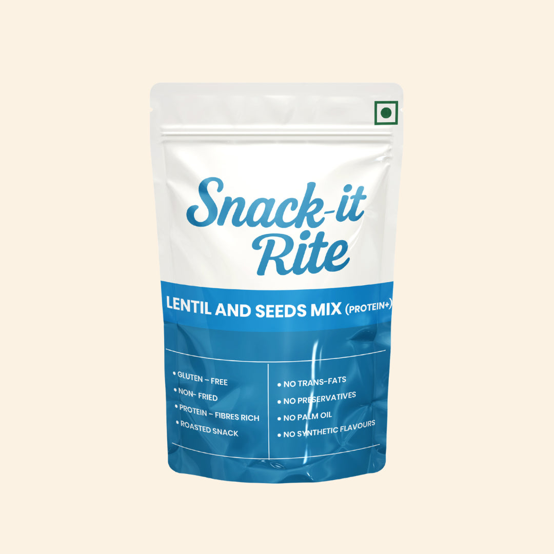 Seeds Mix | Lentil &amp; Seeds Mix  - Gluten Free -Non Fried, Gluten Free-  No Added Preservatives ,No Palm Oil –Little Fingers ( Snack It Rite)– 100gm