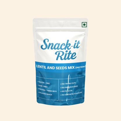 Seeds Mix | Lentil &amp; Seeds Mix  - Gluten Free -Non Fried, Gluten Free-  No Added Preservatives ,No Palm Oil –Little Fingers ( Snack It Rite)– 100gm