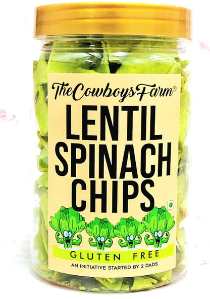 Chips | Lentil Spinach Chips – Baked - Gluten Free, No Palm Oil, No Flavor Enhancer, No Artificial Colors &amp;amp; No Added Preservatives – Natural Ingredients – The Cowboys Farm – 160gm