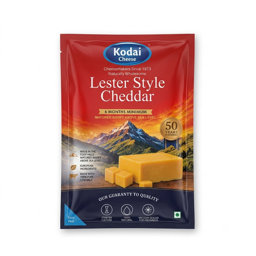 Cheese | Lester Style Cheddar – Pasteurized - Kodai – 200gm