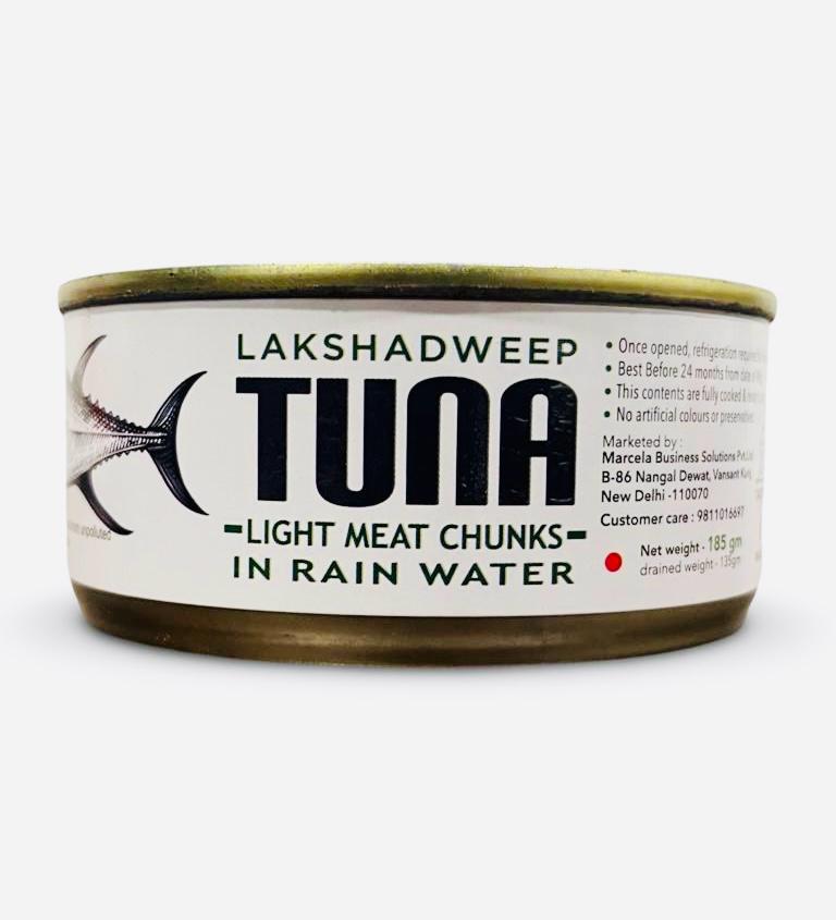 Lakshadweep Tuna | Light Meat Chunks In Rain Water - No Added Artificial Colours & No Added Preservatives – Marcela – 185gm