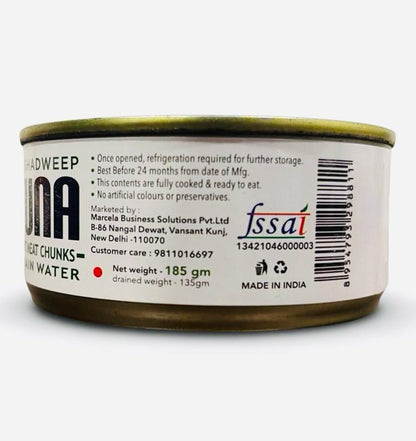 Lakshadweep Tuna | Light Meat Chunks In Rain Water - No Added Artificial Colours &amp; No Added Preservatives – Marcela – 185gm