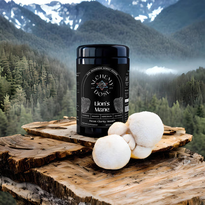 Lion’s Mane Powder | Focus, Clarity &amp;amp; Mood – Vegan, Gluten Free, Cholesterol Free, Soy Free, Peanut Free &amp;amp; Dairy Free – Alchemy Dose – (30 Serving) – 30gm